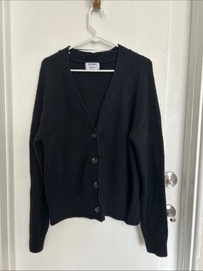 Old Navy Black V-Neck Button-Up Cardigan Sweater for Women